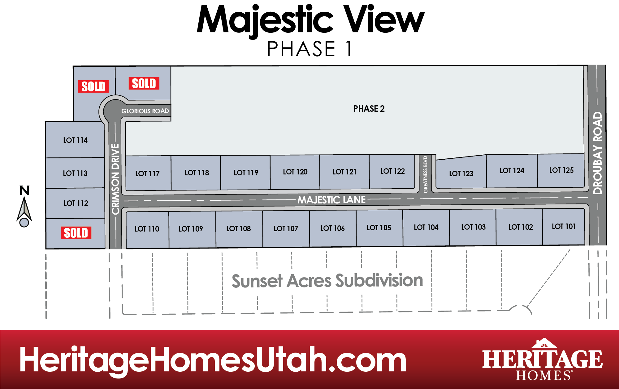 Majestic View Plat Map by Heritage Homes